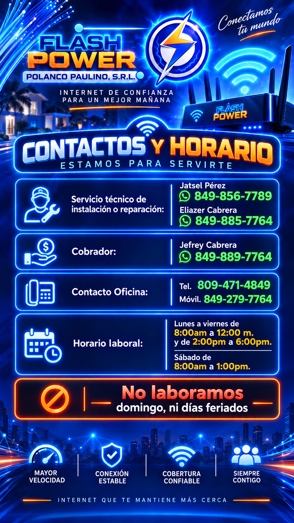 Información oficial de Flash Power